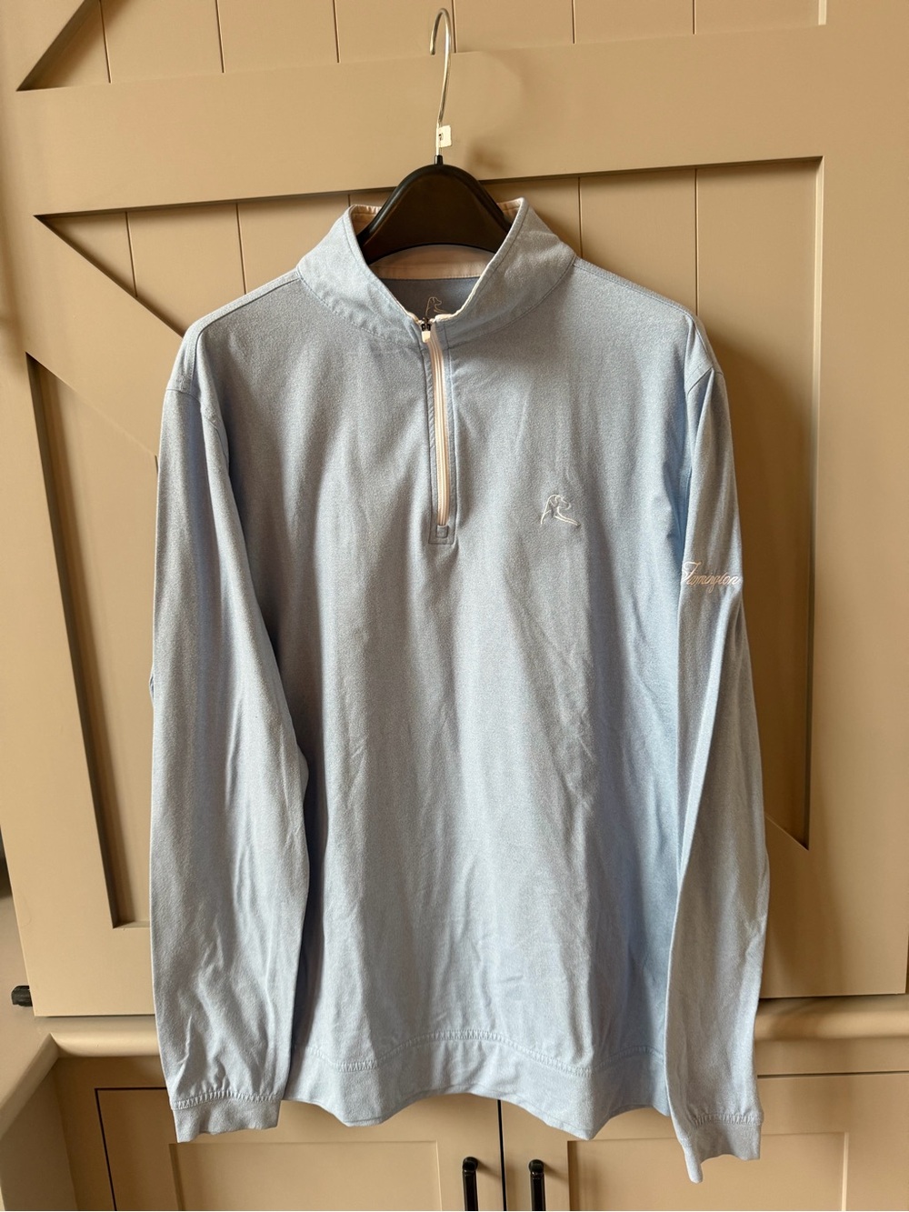 Rhoback Light Blue Long-Sleeve Quarter-Zip Performance Shirt